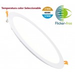 Downlight panel LED Redondo 300mm Blanco 30W CCT seleccionable, desde 18,80€